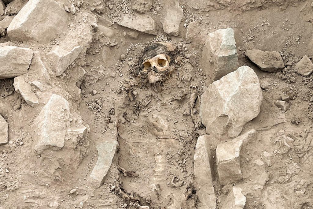 Archeologický nález na předhispánském nalezišti v Limě, ze kterého běhá mráz po zádech