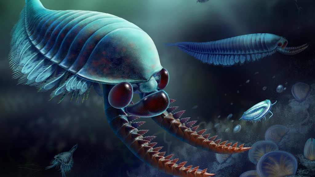 Paleontologové objevili „tříokého“ dravce, který se pohyboval v oceánech před 500 miliony let.